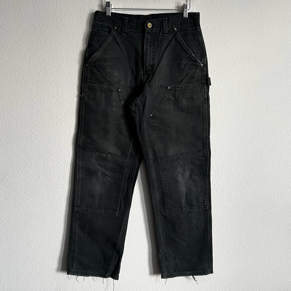 Carhartt B136 BLK faded black double knee work wear carpenter pants